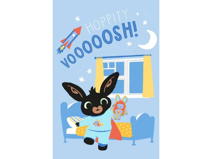 Bing fleece plaid Hoppity - 100 x 150 cm (blauw)