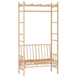 Helloshop26 - Gartenbank Terrassenmöbel Terrasse mit Pergola 116 cm Bambus 02_0011638