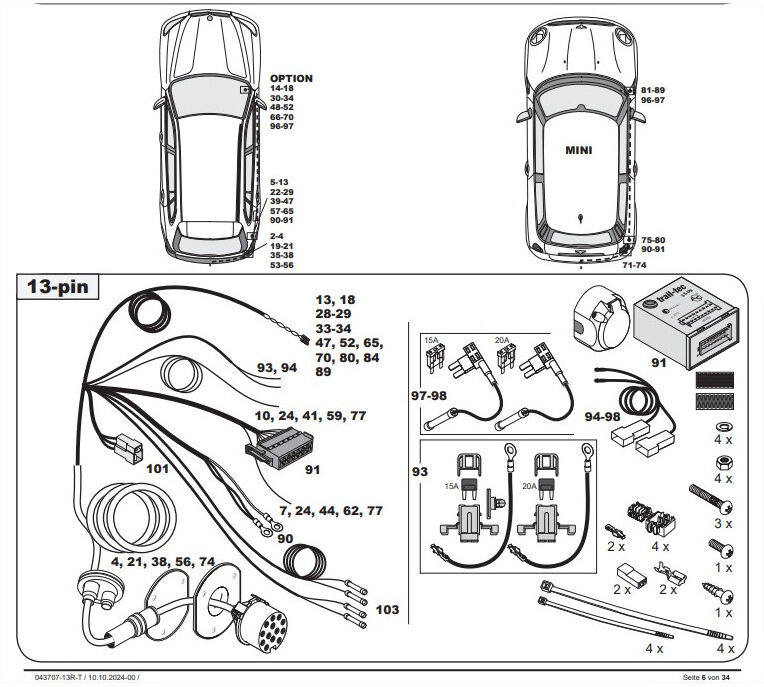 FAISCEAU SPECIFIQUE 13 BROCHES POUR MINI COUNTRYMAN F60 (10/16-11/23)