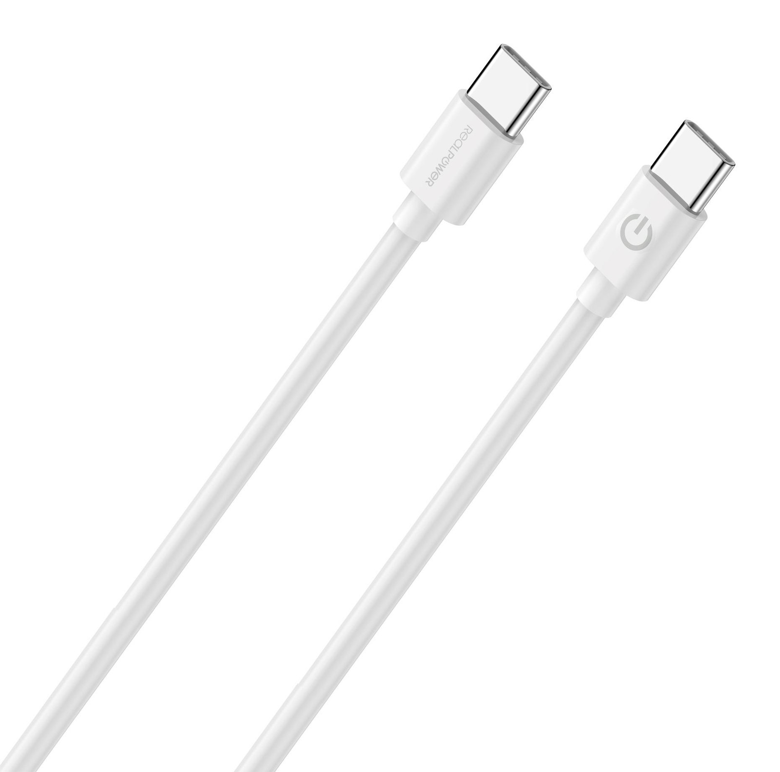 RealPower 404306 USB-C naar USB-C oplaadkabel, 1 m, wit