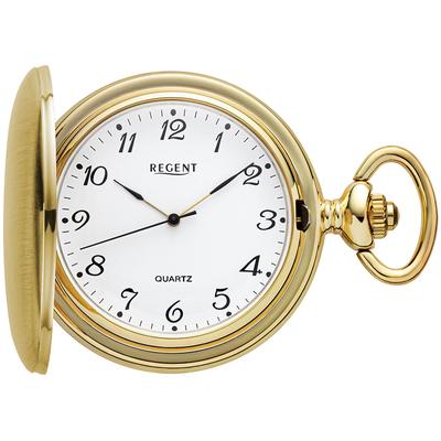 Taschenuhr REGENT "P736", gold (goldfarben), Taschenuhren, Herren, Taschenuhr, Quarzuhr, Herrenuhr, Acrylglas