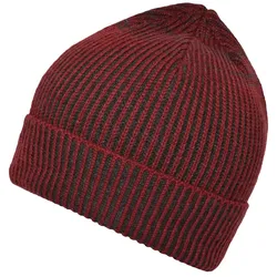Strickmütze "MB7988" Ribbed - dark-red/anthracite