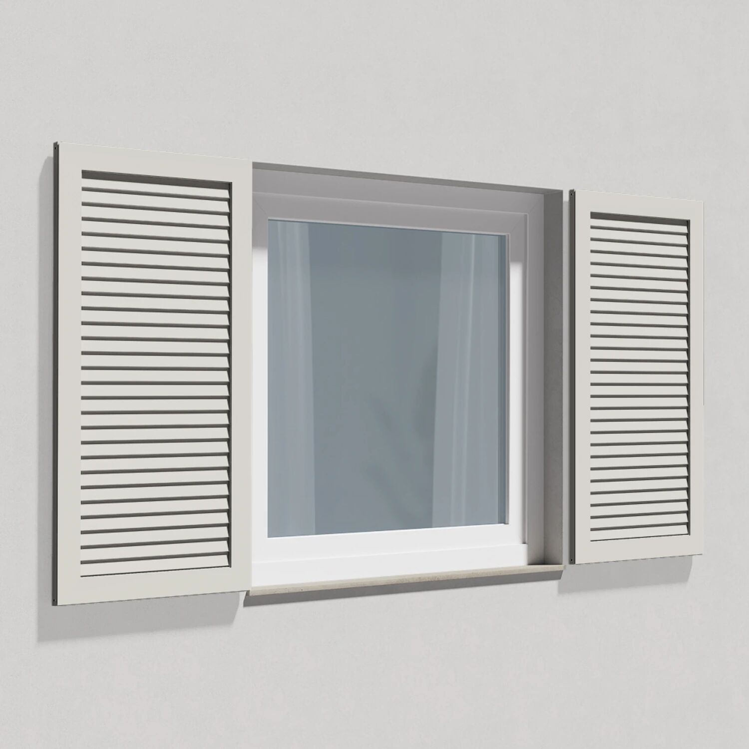 fenetre24.com Volets Battants, lames modèle Cannes, Blanc signalisation RAL 9016, 300 x 800 mm, volet décoratif fixe une pièce, personnalisable en ligne