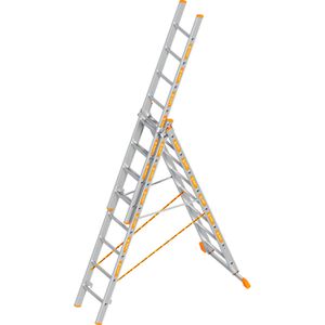 Layher Mehrzweckleiter Topic 1040, 3-teilig, mit 3 x 8 Sprossen