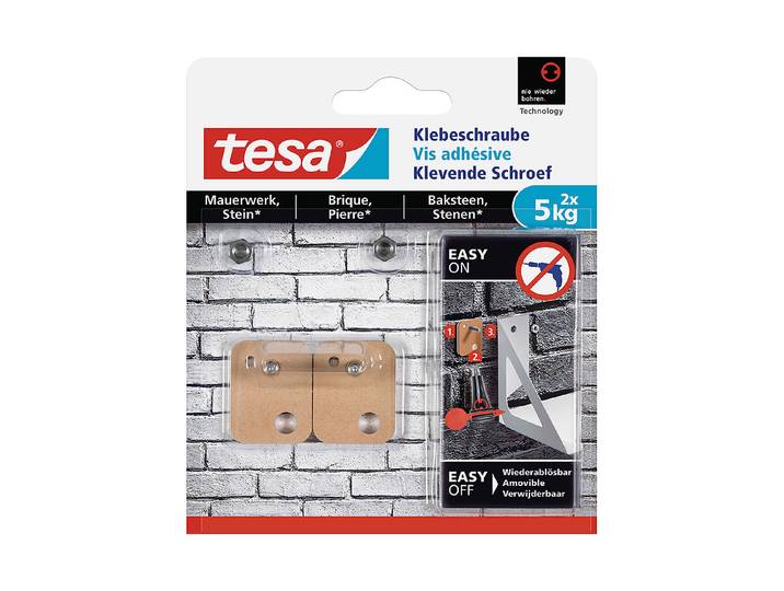 Tesa Rechteckige Klebeschraube 5 kg 2 Stück