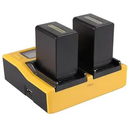 Patona Dual LCD Charger (Kamera Akku Ladegerät), Kamera Stromversorgung, Schwarz, Gelb