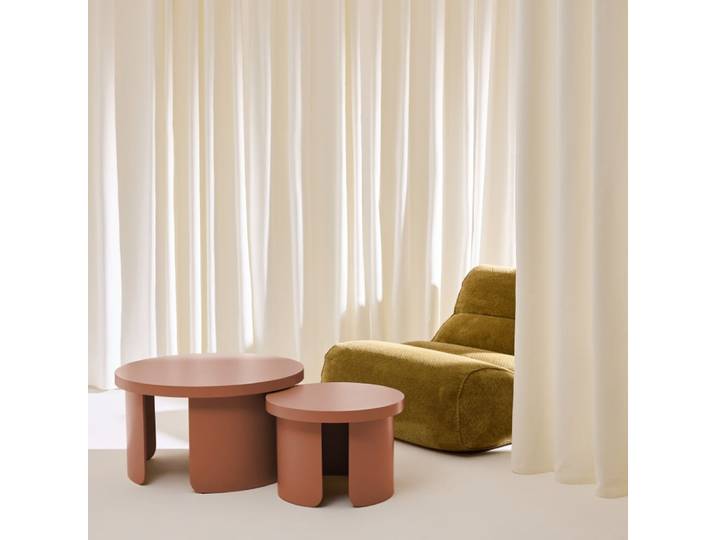 Set de 2 tables basses gigognes rondes terracotta