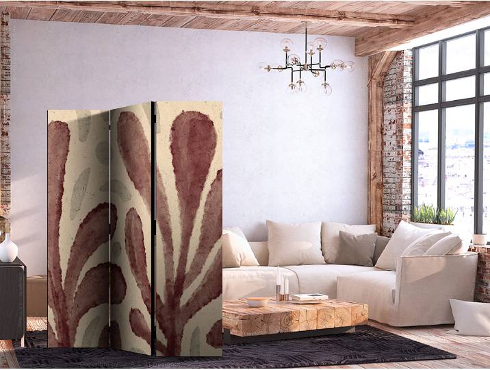 Akustik-Paravent Waving Leaves Andere Beige 135 x 172cm