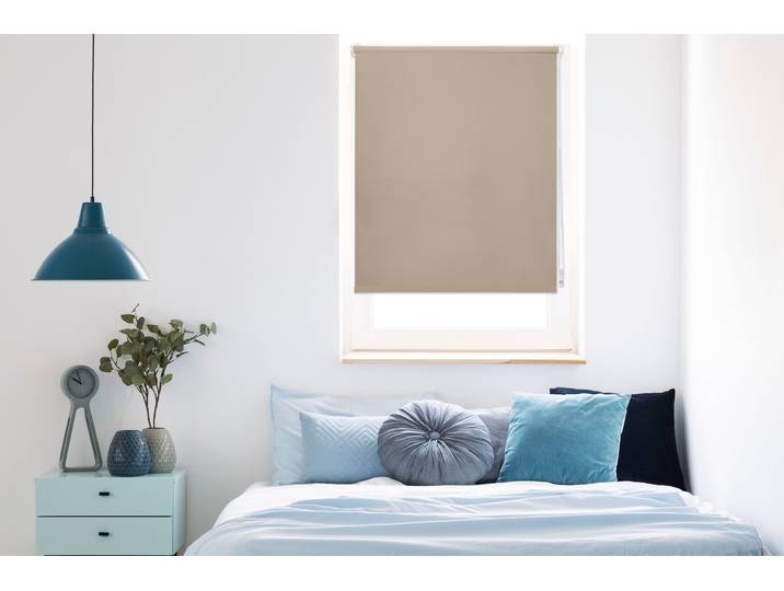 Seitenzugrollo MYDECO Win Gr. 2, beige (sand, weiß), B:120cm H:160cm, Polyester, Rollos, Seitenzugrollo, bis Breite 120cm