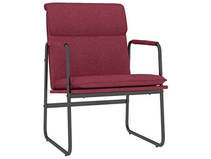 GHVBNMF Loungesessel Stoff Weinrot 55x64x80 cm Relaxsessel Metall Ergonomischer Wohnzimmerstuhl mit dicker Polsterung und O-Beinen für Schlafzimmer und Leseecke.