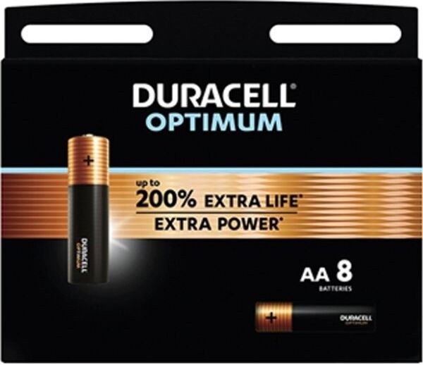 Duracell Optimum Aa Batteri, 8 Stk