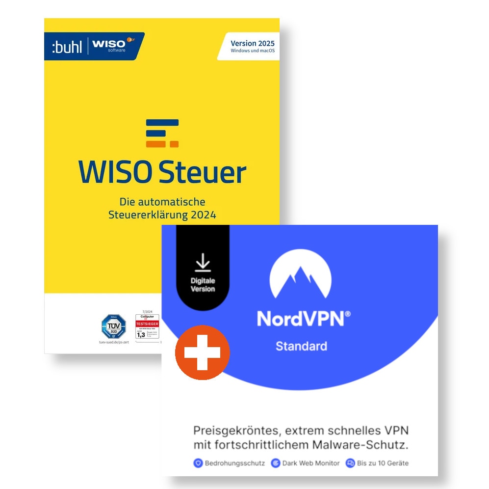 NordVPN + WISO Steuer 2025 | Download & Produktschlüssel NV1C1Y-EPDE-E