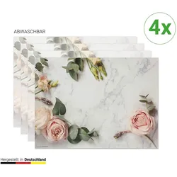 CoverYourDesk, Tischset, Tischset Rosen auf Marmor