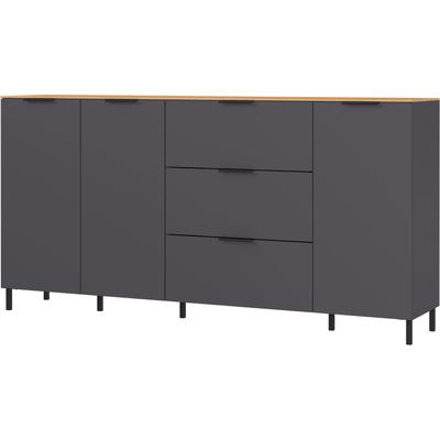 Sideboard GERMANIA "California", braun (graphit, navarra, eiche, nachbildung), B:192cm H:98cm T:40cm, Holzwerkstoff, Sideboards, Sideboard, Breite 192 cm