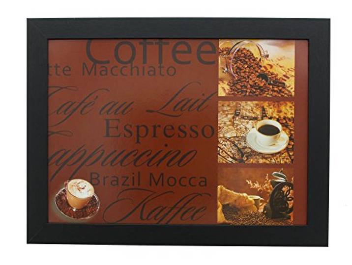 Knie-Tablett mit Kissen Kaffee