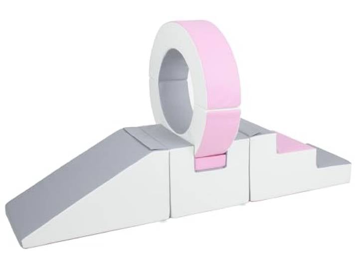 Hoop-Set Großbausteine Softbausteine Schaumstoffbausteine Softplay Spielbaustein (Farbe: weiß,rosa,grau)