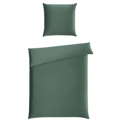 Casea Satin-Bettwäsche Barcelona 155 x 220 cm Satin Grün Dunkelgrün