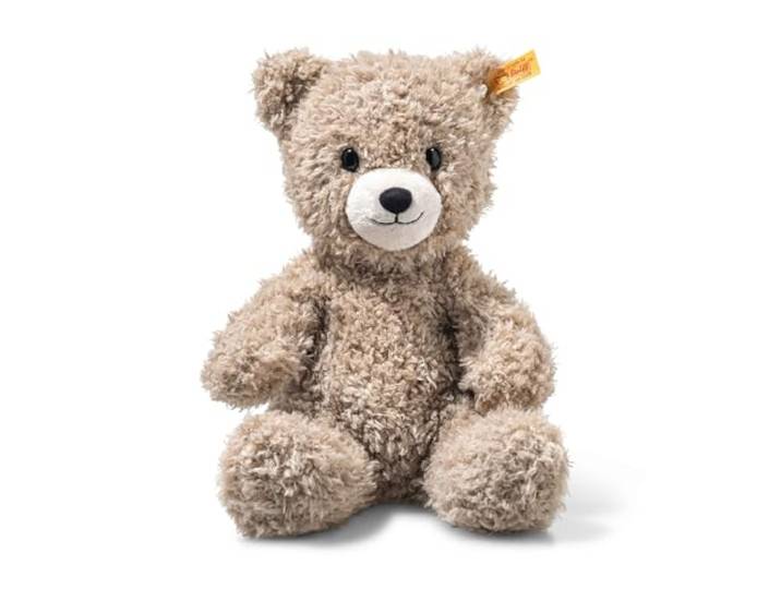 Steiff Caspar Teddybär Nachtlicht Hellbraun 28cm, Soft Cuddly Friends, Kuscheltier Einschlafhilfe, Teddy Schlaflicht aus kuschelweichem Plüsch, Nachtlampe