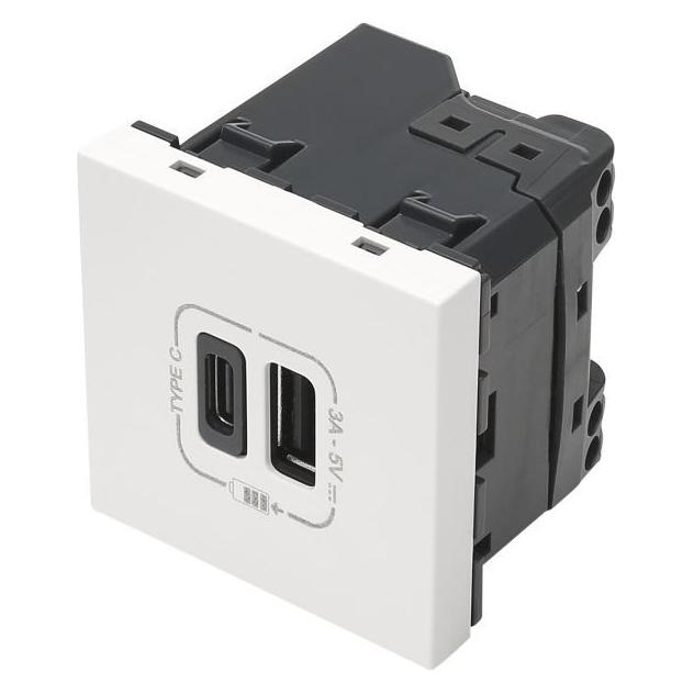 Sommer Cable USB-C- und USB-Modulplatine, 45 x 45 mm, Kunststoff, weiss (W45G-2557)