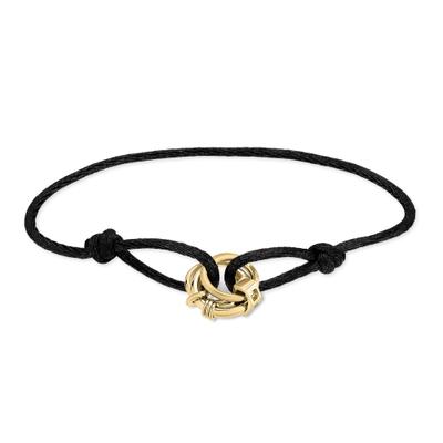 Armband LIEBESKIND BERLIN "Schmuck Geschenk Nylonarmband Lora", gelbgoldfarben, schwarz, Armbänder, Damen, 21cm, Edelstahl Nylon, Edelstahl, Nylon, Armband