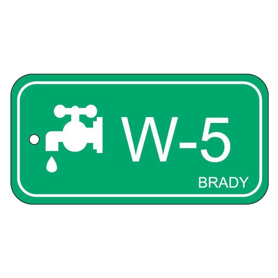 Brady B-7527, Polypropylen Schild, Energy Source Tag - Water/Wasser, 75 x 38mm, Weiss auf Grün, Bes (ENERGY TAG-W-5-75X38MM-PP/25)