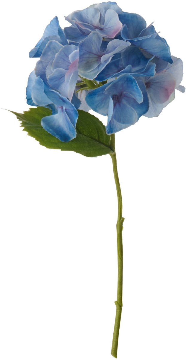 J-Line Kunsthortensia Frisse Toets Blauw Textiel Small 4 stuks