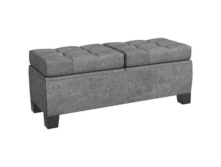 Banc de rangement capitonné coffre rembourré charge 180 kg gris