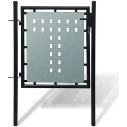 vidaXL Zauntor (Einzeltor) Schwarz 100x150 cm