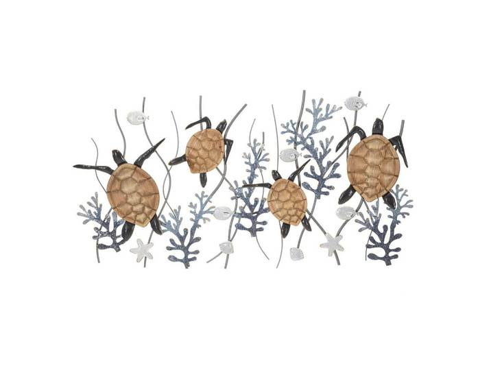 Wanddeko Turtle Naturf./Schwarz/Weiß B: 138 cm