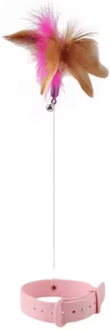 Inspire Curations FeatherLoop Self Play Cat Collar Toy pink