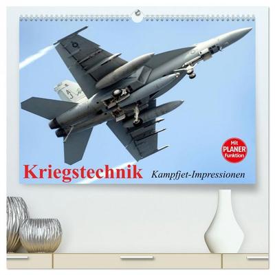Kriegstechnik. Kampfjet-Impressionen (hochwertiger Premium Wandkalender 2026 DIN A2 quer), Kunstdruck in Hochglanz