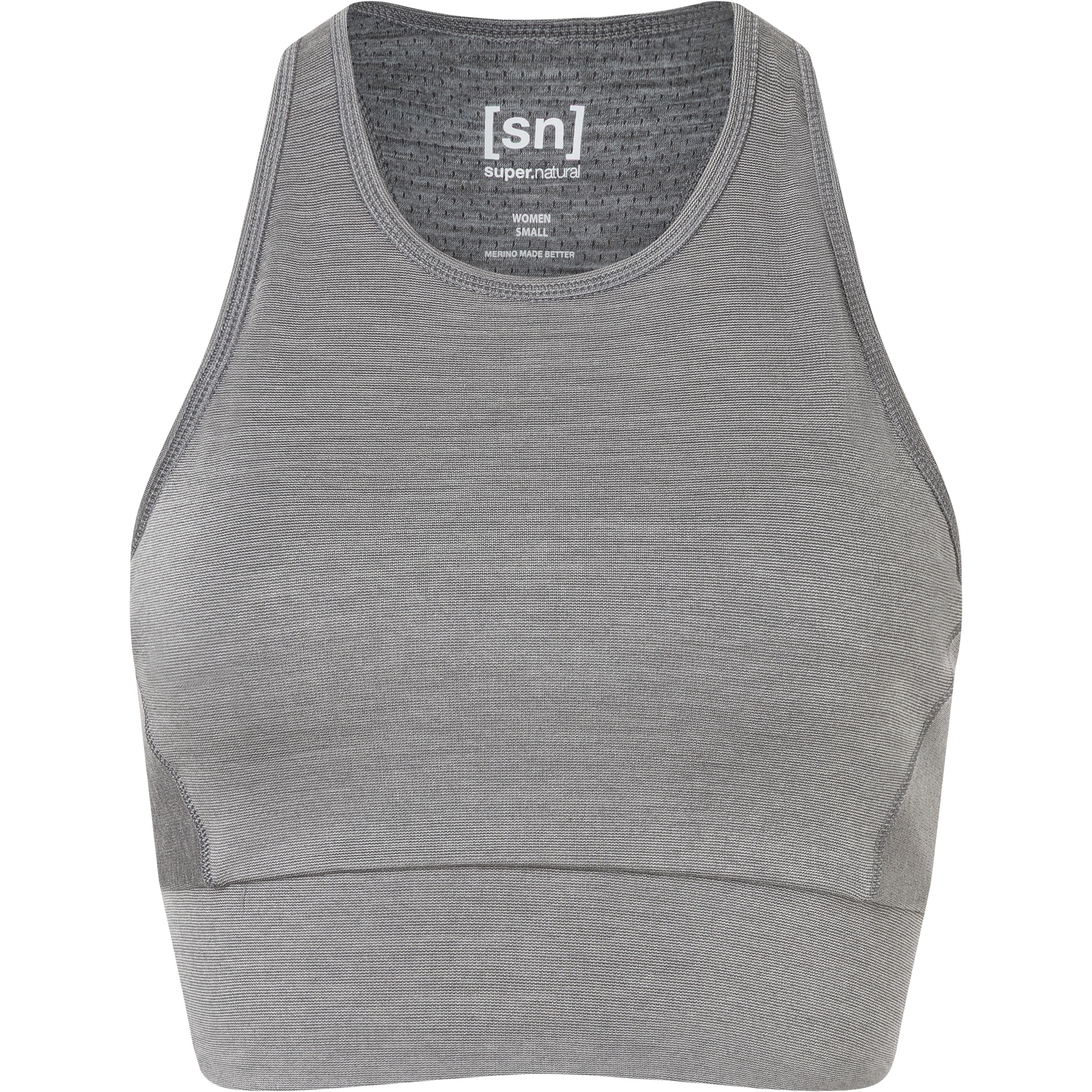 Super.Natural Liquid Flow Sport BH Damen Sport-BHs grau Größe XS Yoga | Laufen Hautfreundlich Merinowolle
