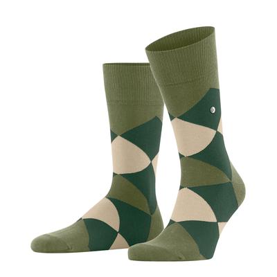 Socken BURLINGTON "Clyde", Herren, Gr. 40, salvia, Baumwollmischung, Argyle-Muster, Socken Socken, Einheitsgröße 40-46, modernes Argyle-Muster, Burlington-Clip