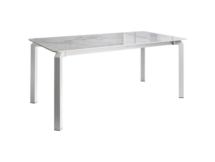 GARTENTISCH 180/90 cm Stein Weißer Marmor Feletto