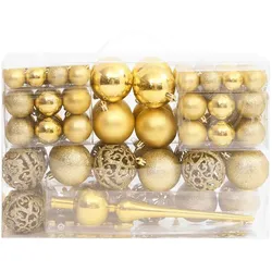 vidaXL 111-tlg. Weihnachtskugel-Set Golden Polystyrol