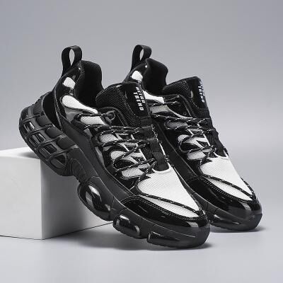 LightInthebox Men's Athletic Black Running Sneakers – High-Performance Sport Shoes for Running, Gym, and Outdoor Activities, Lightweight with Cushioned Sole for Comfort and Stability