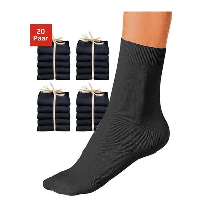 Socken GO IN "Damen Basic Strümpfe ganz uni, weiches Bündchen", Damen, Gr. 35-38, schwarz, Baumwolle, Baumwollmischung, Polyester, unifarben, elastisch, Socken Socken, in der Großpackung
