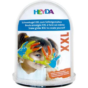 Heyda Schneekugel 204888402, XXL, aus Kunststoff, mit Glitzer, für Fotos, transparent, 11 x 14 cm