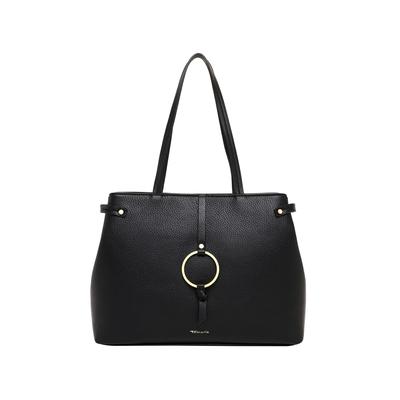 Shopper TAMARIS "Shopper TAS Maischa", Damen, Gr. B/H/T: 40cm x 30cm x 12cm 0, schwarz (schwarz 100), Polyester, Taschen Shopper
