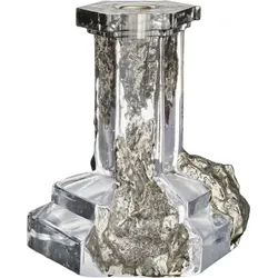 Rocky Baroque Kerzenständer für klassische Kerzen 17,5 cm, Stahlglanz