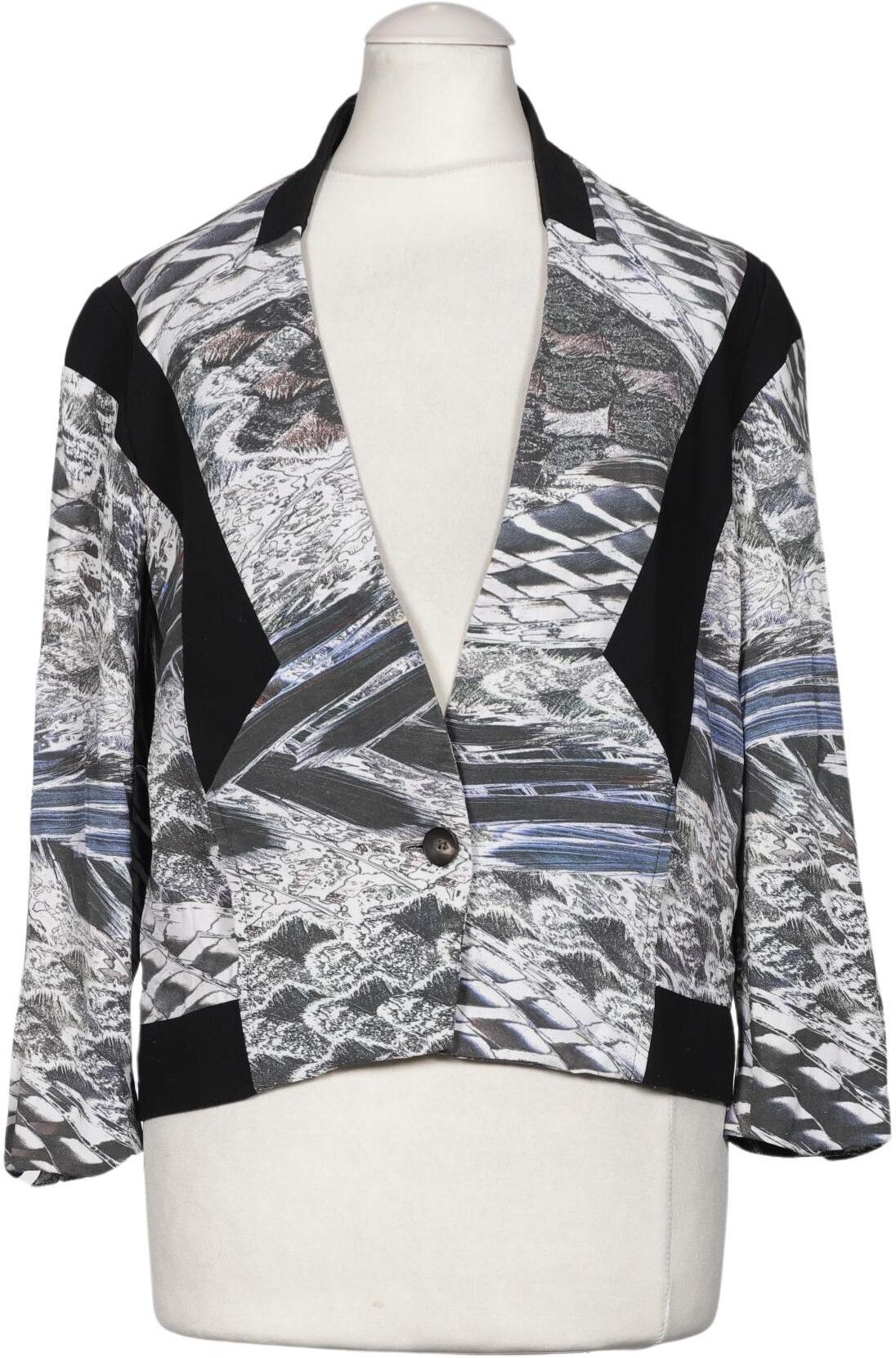 Helmut Lang Damen Blazer, Mehrfarbig, Gr. XXS (UK 4), Viskose / Elasthan / Synthetik - Second Hand