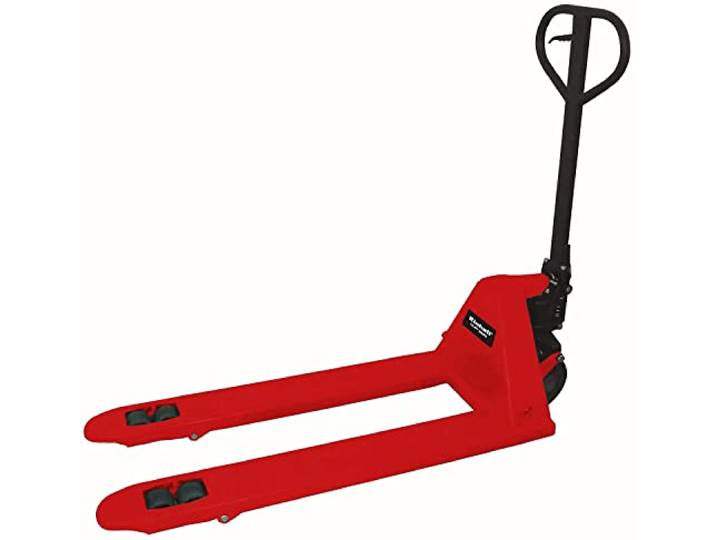 Einhell Palettenhubwagen TC-PT 2500 (Tragkraft 2500 kg, Gabelhöhe 80-190 mm, Robuste Konstruktion aus Stahl, Ruhige Laufeigenschaft beim geringem Rollwiderstand)