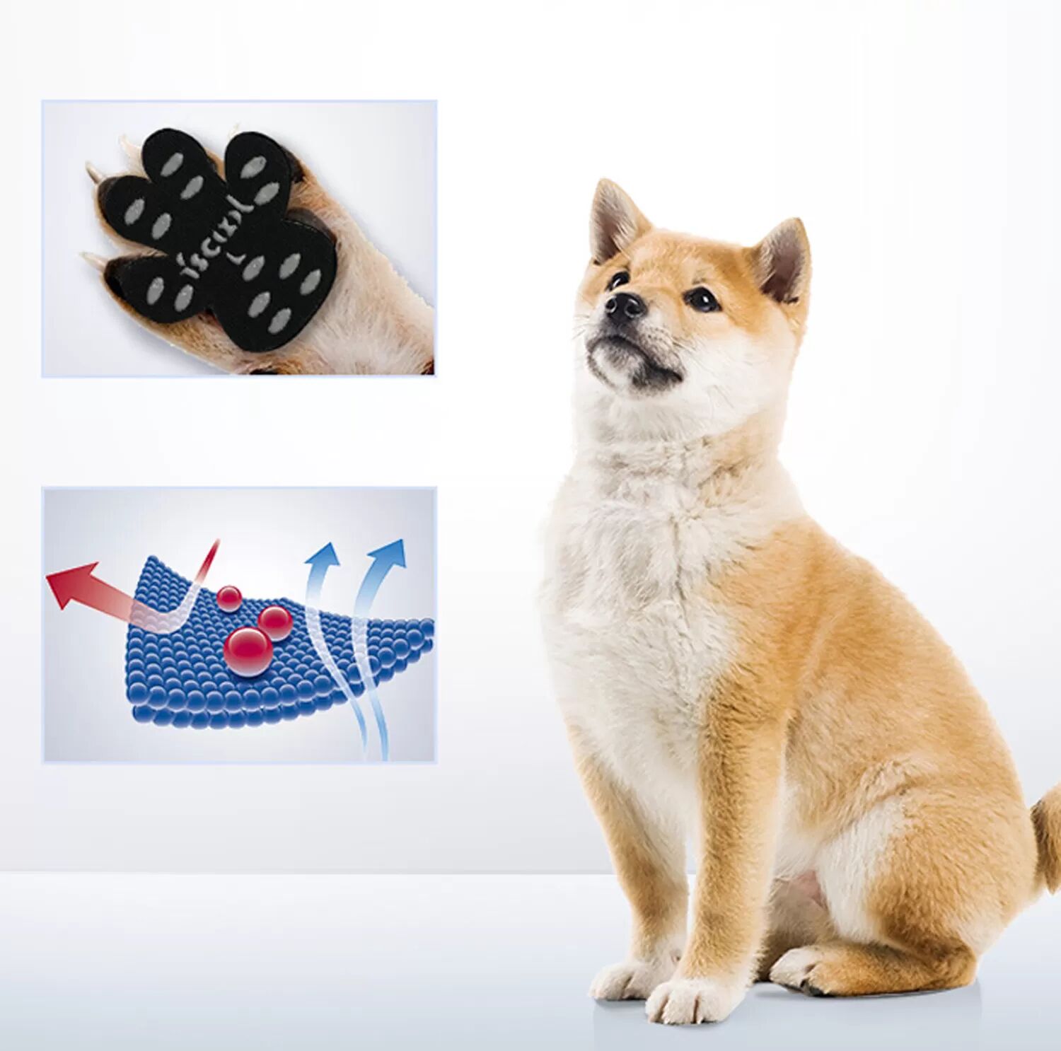INF Paquet de 24 coussinets antidérapants imperméables pour pattes de chien S