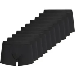 JACK AND JONES JACK&JONES Herren Boxer Shorts, 10er Pack - JACTONE IN TONE TRUNKS, Baumwoll-Stretch, Größe 2XL in Schwarz Schwarz