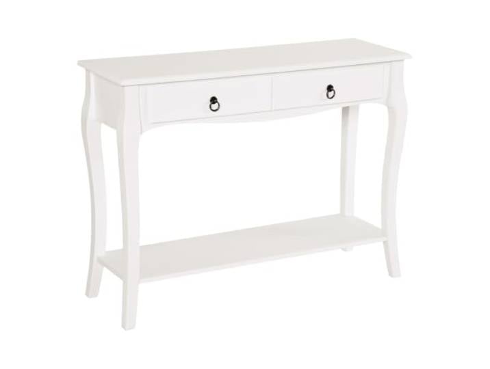 HOMCOM Konsolentisch Konsole Sideboard mit 2 Schubladen Holzfüße Flur Weiß 100x33x75cm