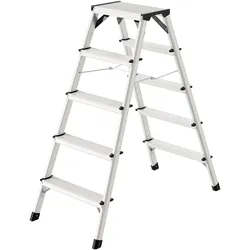 Hailo, Leiter + Gerüst, D60 StandardLine, Alu-Sicherheits-Doppelstufenleiter, 2 x 5 Stufen (Trittleiter, 265 cm)