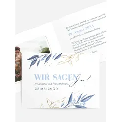 Hochzeitseinladung selbst gestalten mit Spruch und Fotos im Onlinedesigner bei Meine-Kartenmanufaktur.de