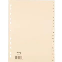 Viking Standard A - Z Alphabetische Register 100% Recycelt DIN A4 Chamois 20-teilig Papier 11 Löcher