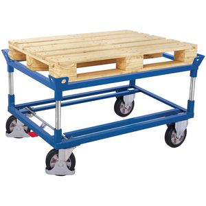 VARIOfit Paletten-Fahrgestell sw-870.115, 810 x 610 mm, Vollgummi-Rollen, Tragkraft 1200kg