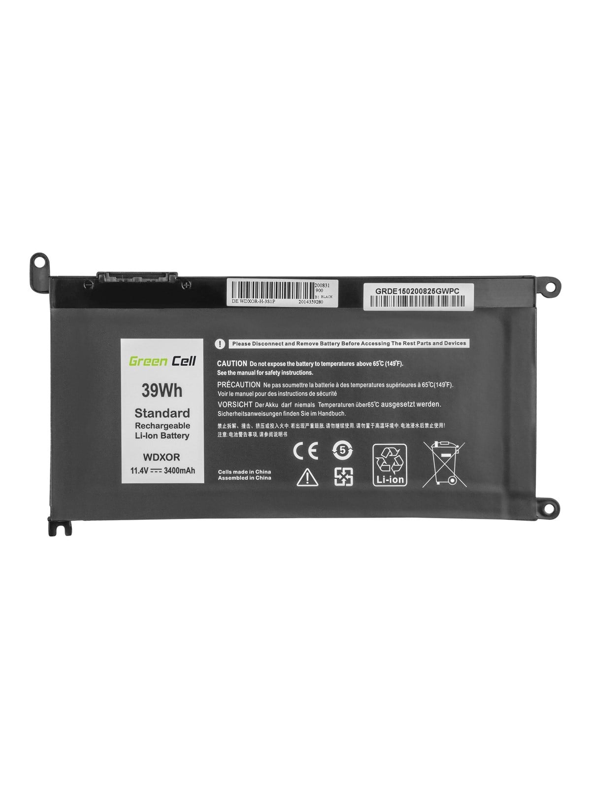 Green Cell laptop battery - Li-pol - 3400 mAh - 39 Wh